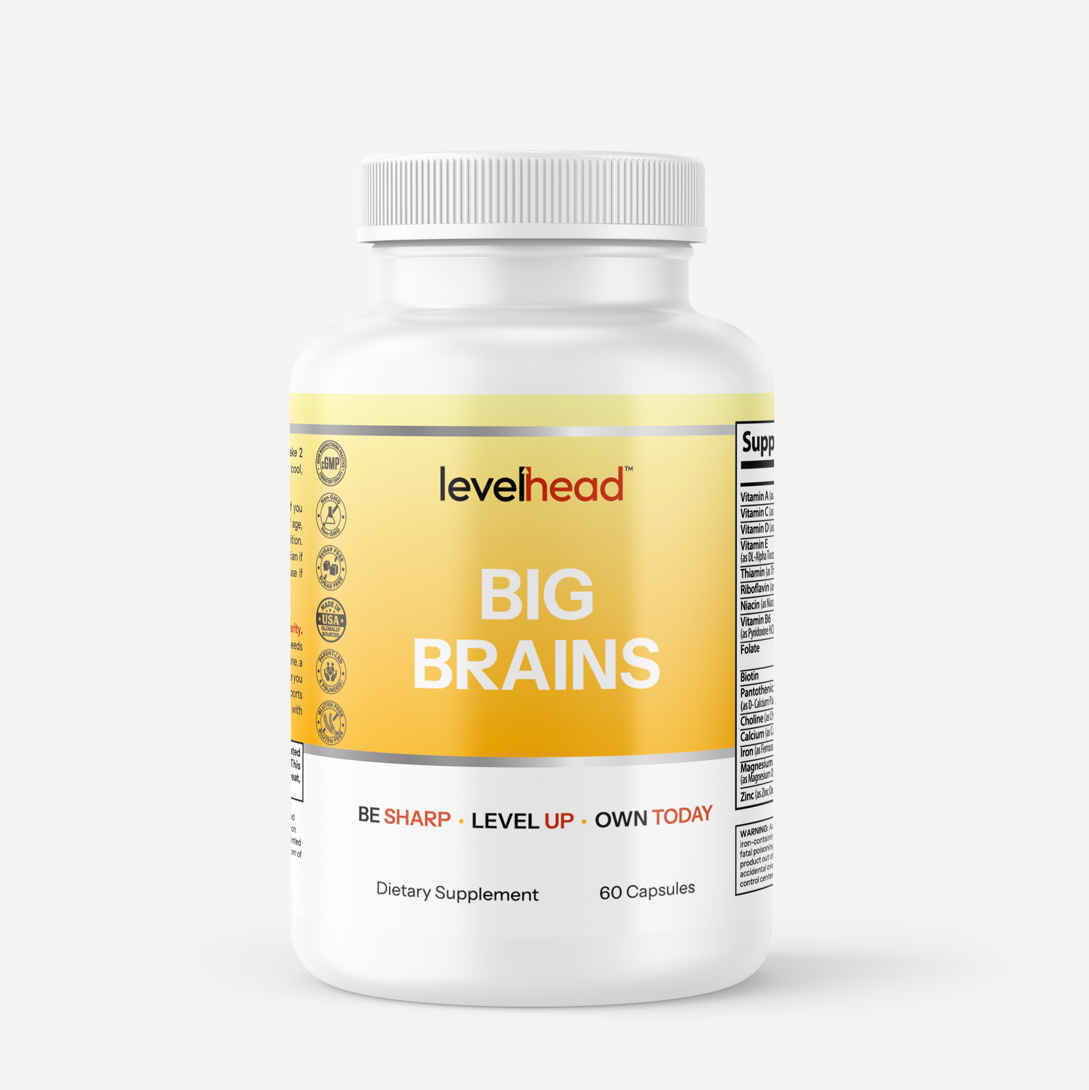 Levelhead Big Brains bottle